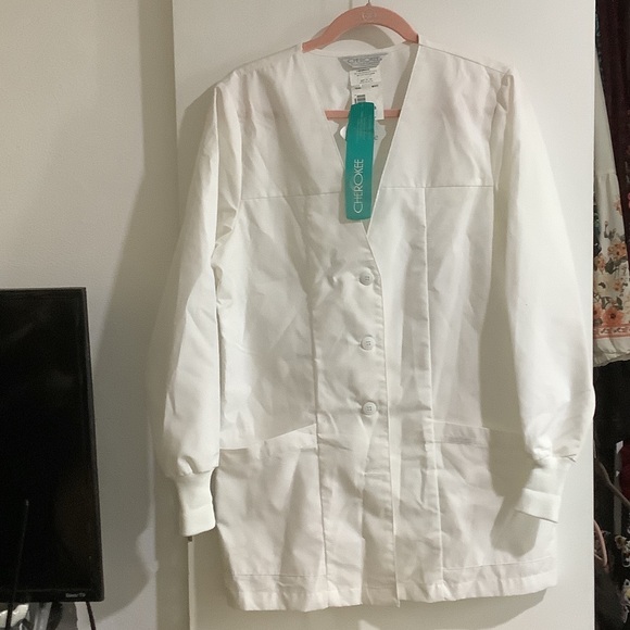 NWT Cherokee Unisex Small White Lab Coat - Picture 1 of 7